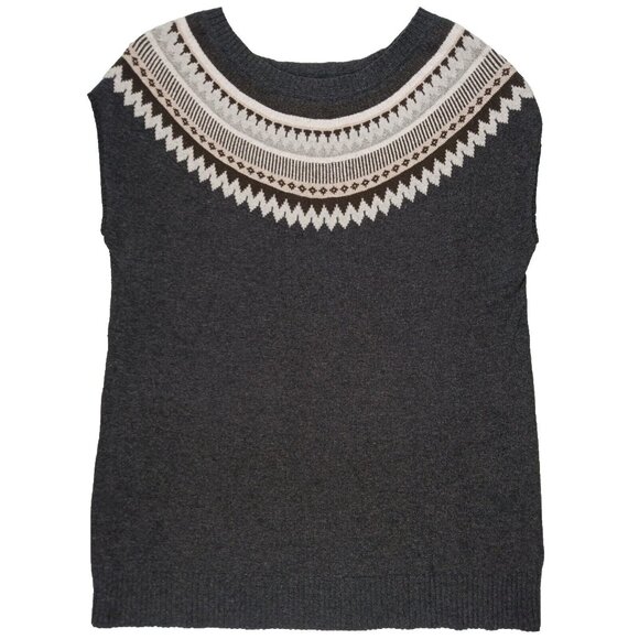 Old Navy Dresses & Skirts - Old Navy Plus Fair Isle Sleeveless Sweater Dress Knit Womens 2X Charcoal Gray